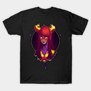 DEMONIC cyberpunk GIRL neon glows colors T-Shirt